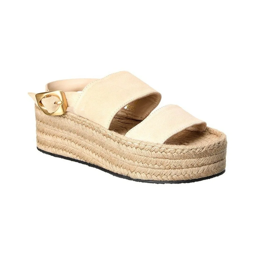 Rag & Bone Brown Odyssey Suede Espadrille Wedge Sandal Size 38 US 8